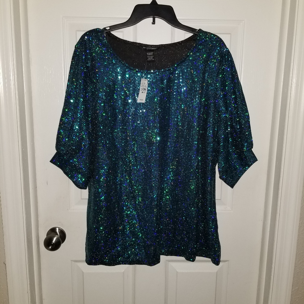 Ashley Stewart sparkling top